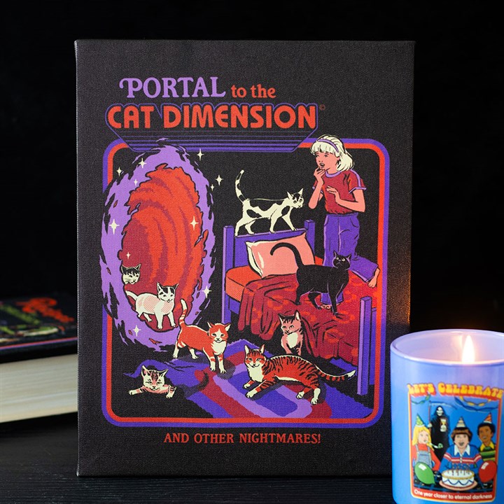 The Cat Dimension Canvas Plaque by Steven Rhodes