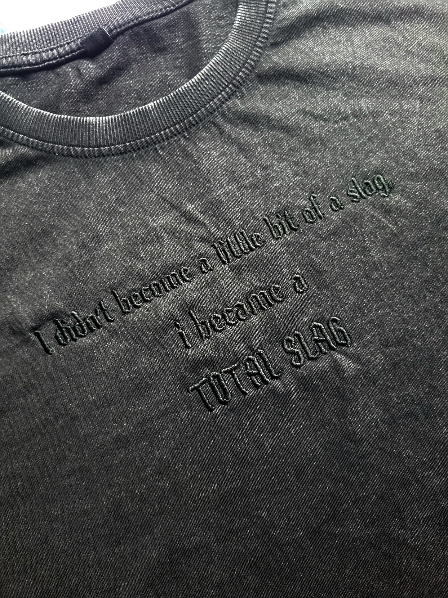 Total Slag Embroidered Vintage Crop Tee