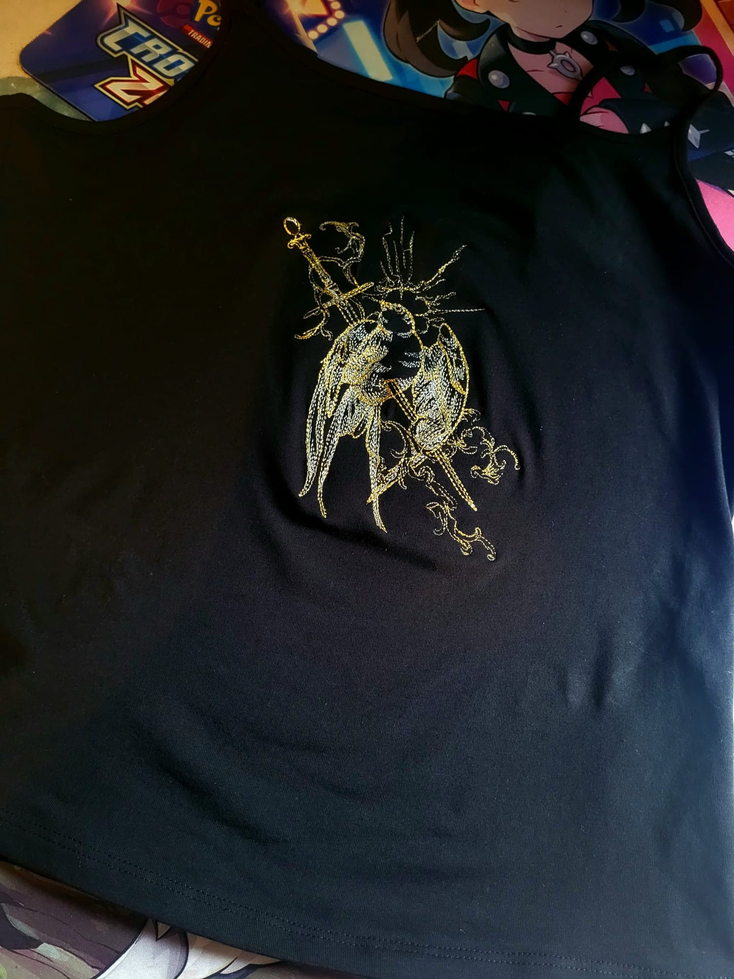 Embroidered Bird & Sword Womens Strappy Top