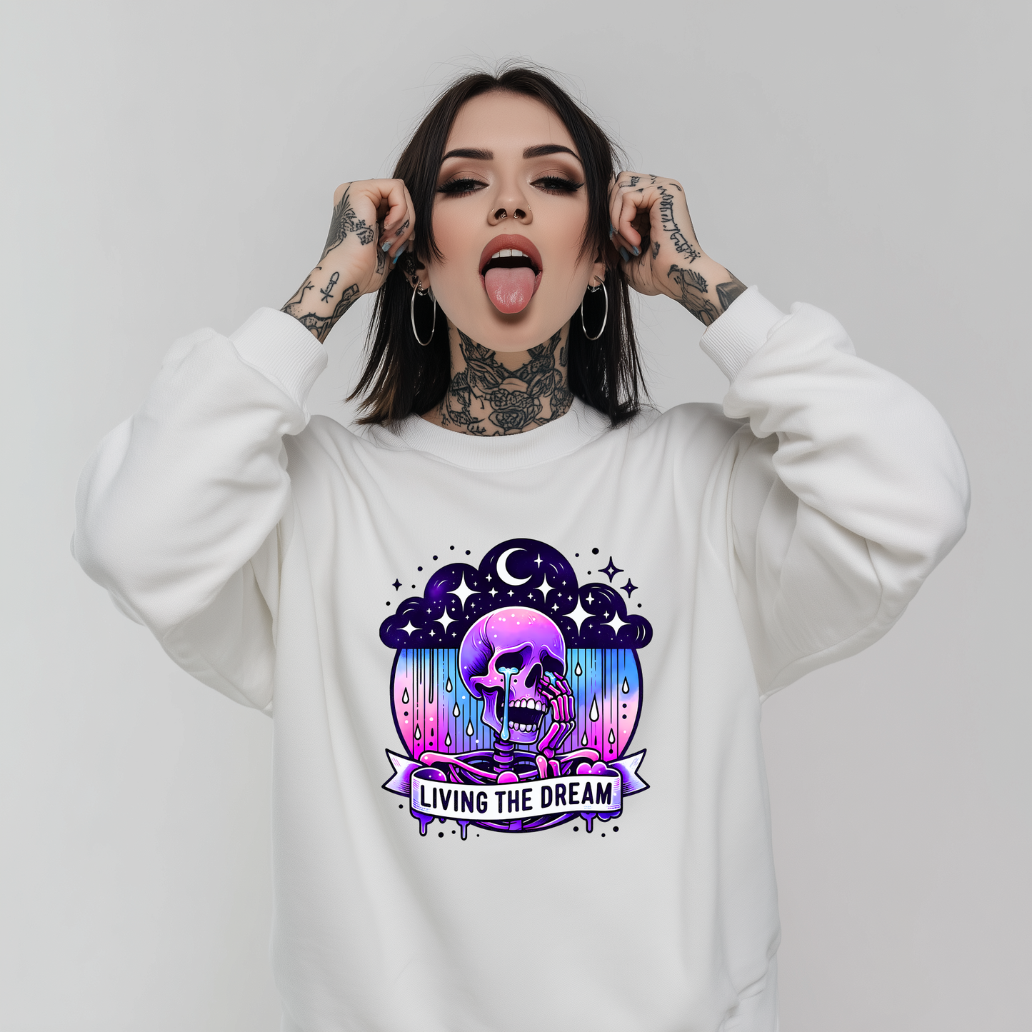 Living The Dream Printed Sweatshirt