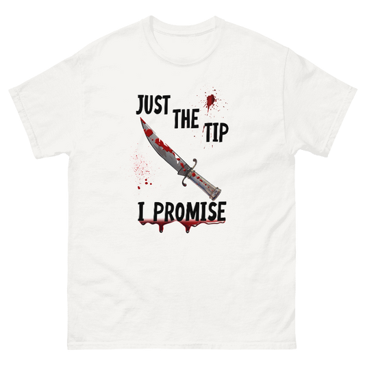 T-Shirt mit Aufdruck „Just The Tip I Promise“