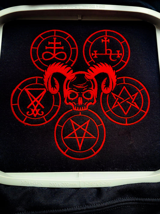 Devil Sigil Zip Up Hoodie