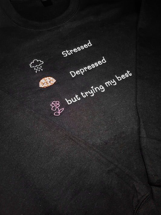 Stressed, Depressed But Trying My Best Hoodie