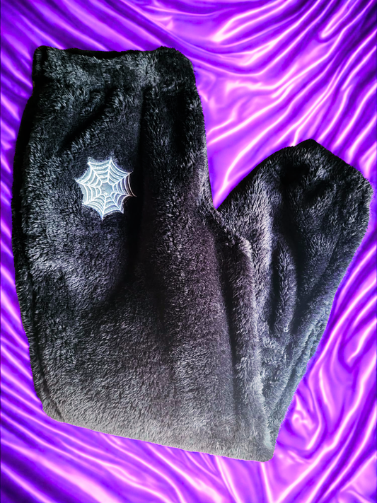 Fluffy Fleece Cobweb Joggers