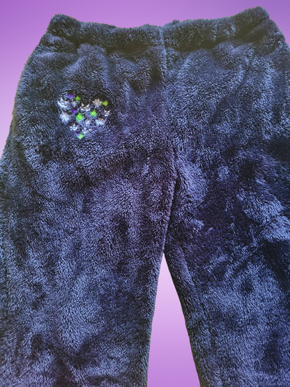 Fluffy Fleece Joggers Heart Logo