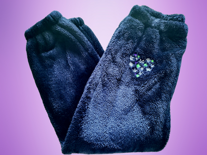 Fluffy Fleece Joggers Heart Logo