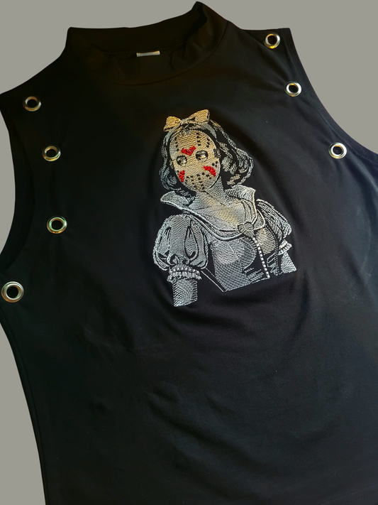 Horror Princess Womens High Neck Crop Vest