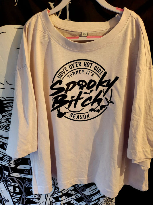 Spooky Bitch Season Printed Crop Tee