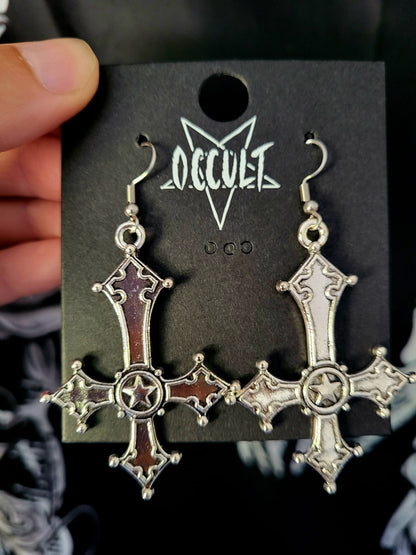 Inverted Cross Earrings