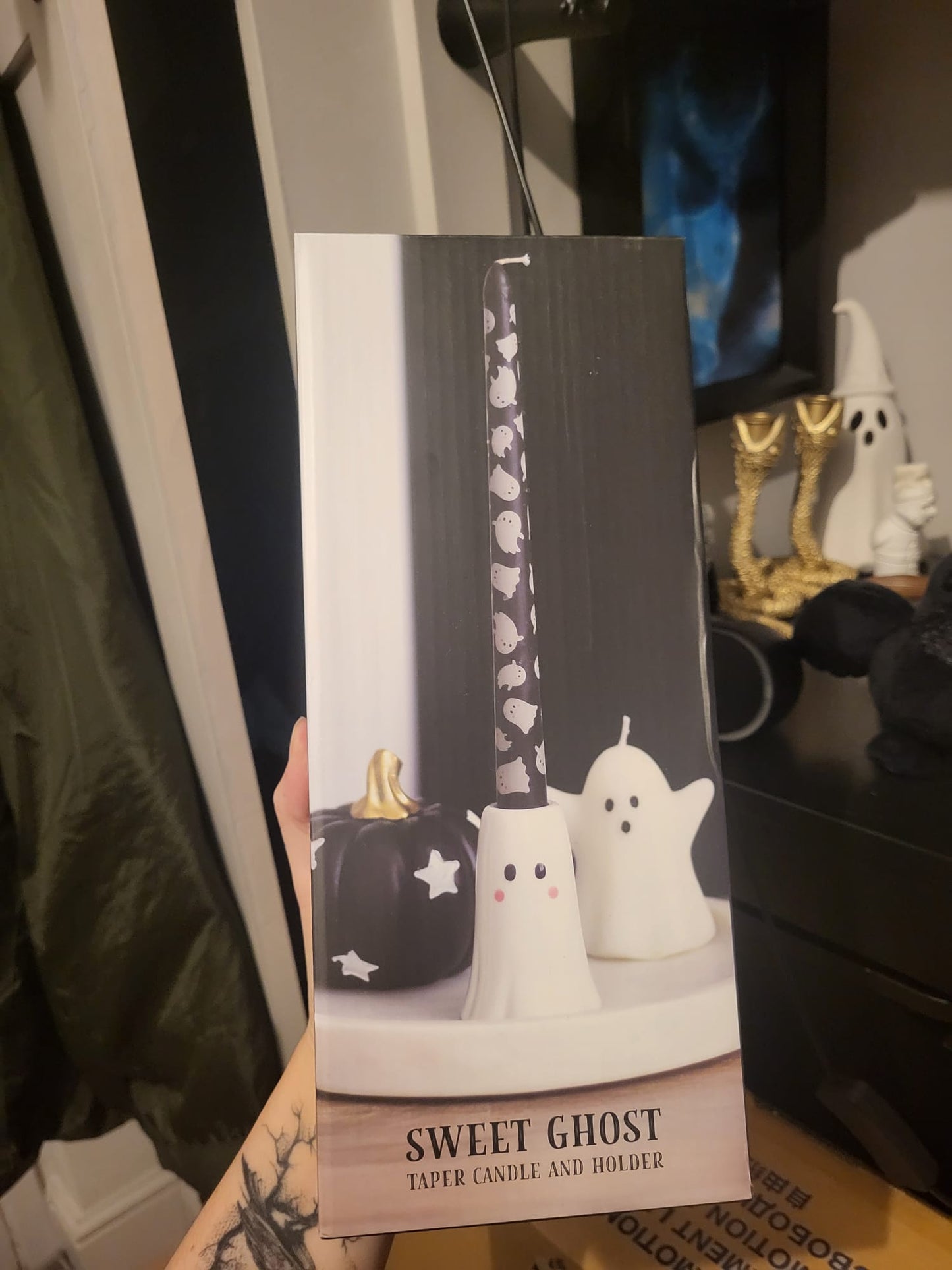 Ghost Taper Candle & Holder