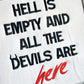 Hell Is Empty Zip Up Hoodie