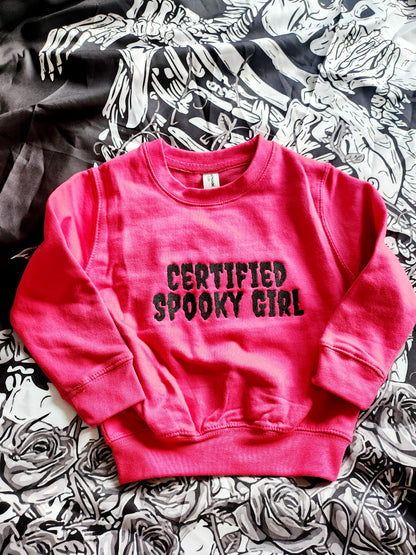 Zertifiziertes gruseliges Mädchen/Junge/Person Rundhals-Sweatshirt