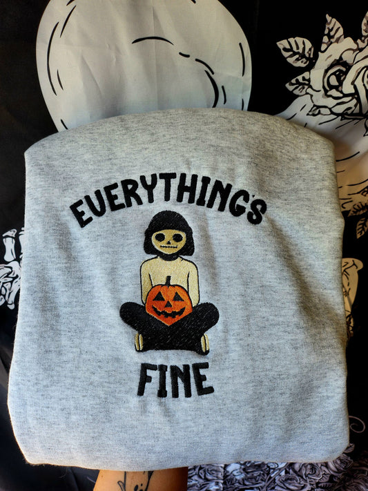 Everything's Fine Zip Up Hoodie
