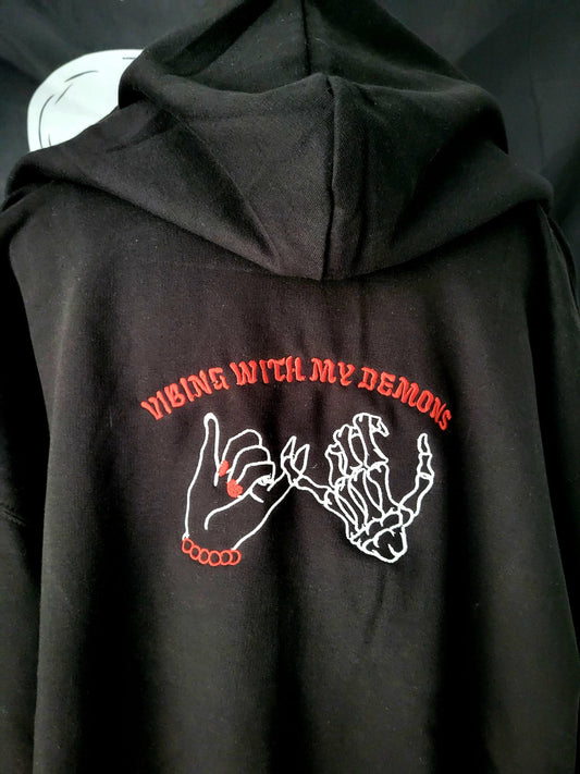 Vibing With My Demons Kapuzenpullover mit Reißverschluss