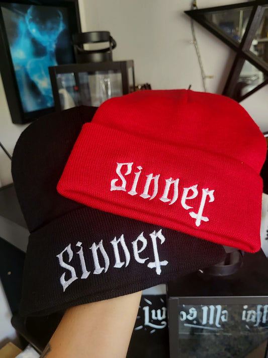 Sinner Embroidered Beanie