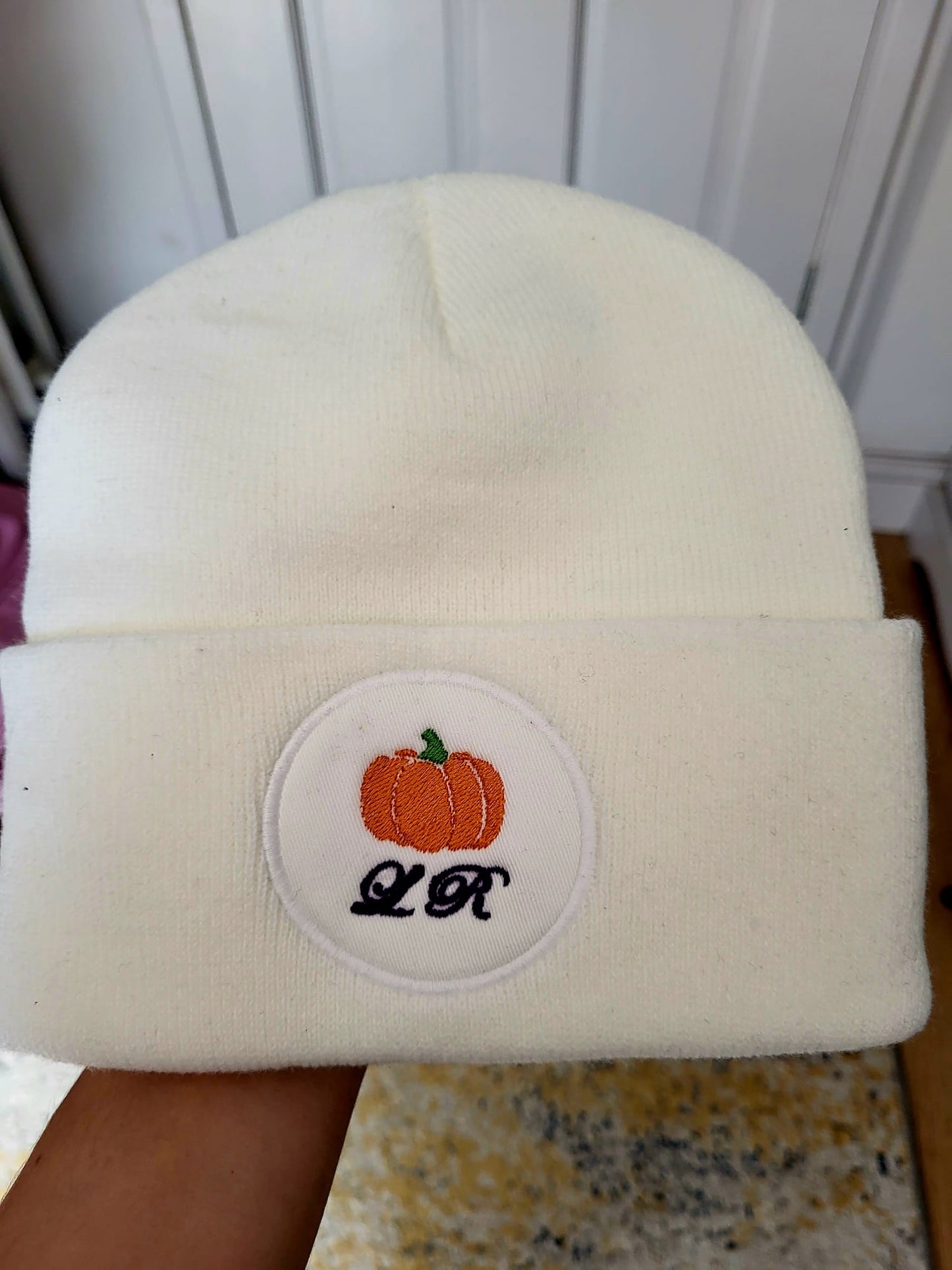 Pumpkin Patch Embroidered Beanie