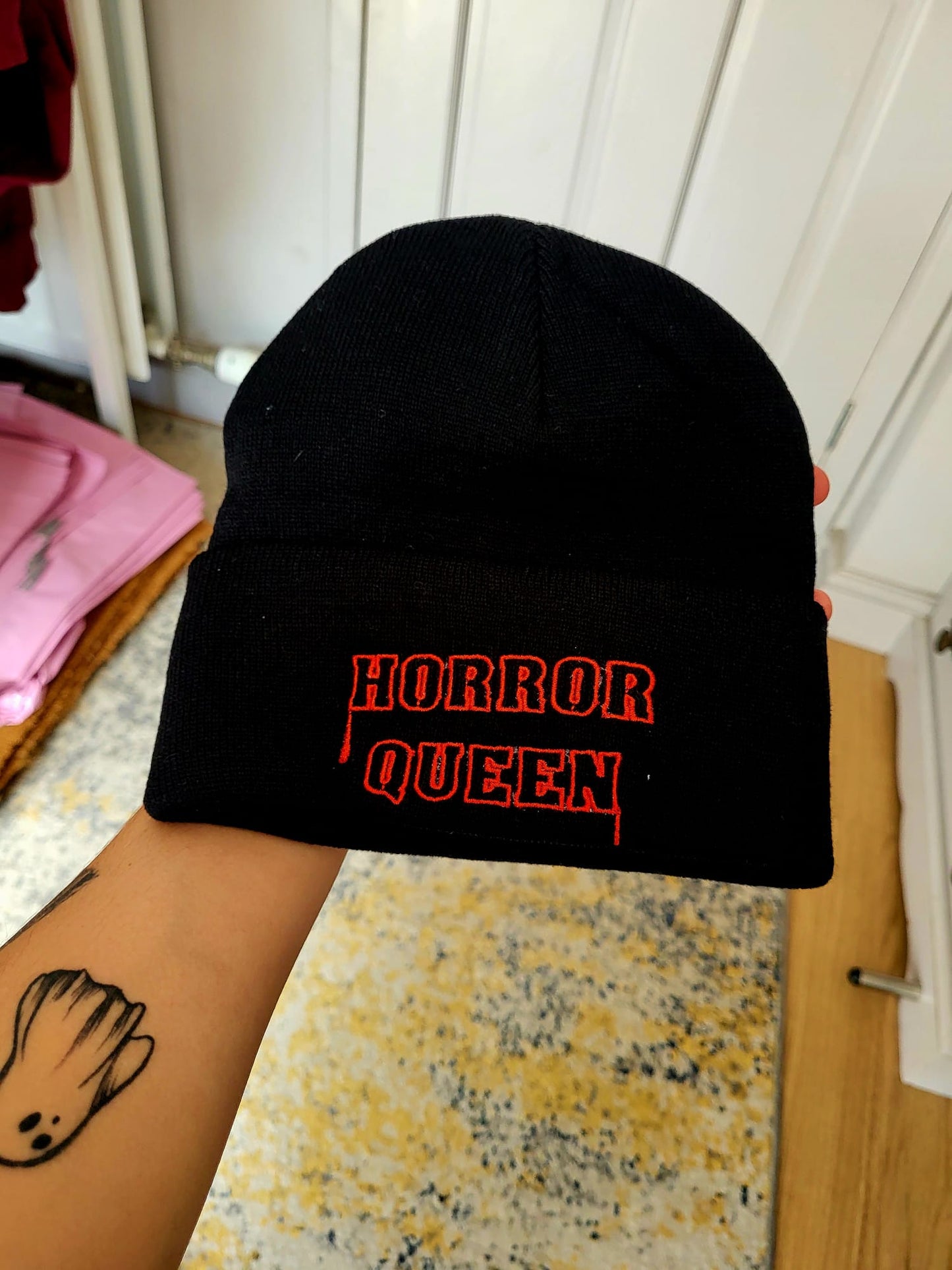 Horror Queen Embroidered Beanie