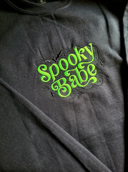 Spooky Babe Embroidered Sweatshirt