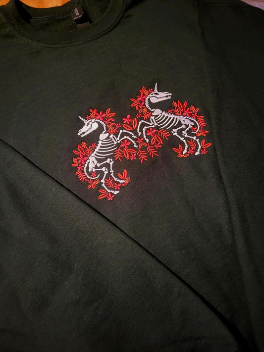 Unicorn Skeleton Zip Up Hoodie