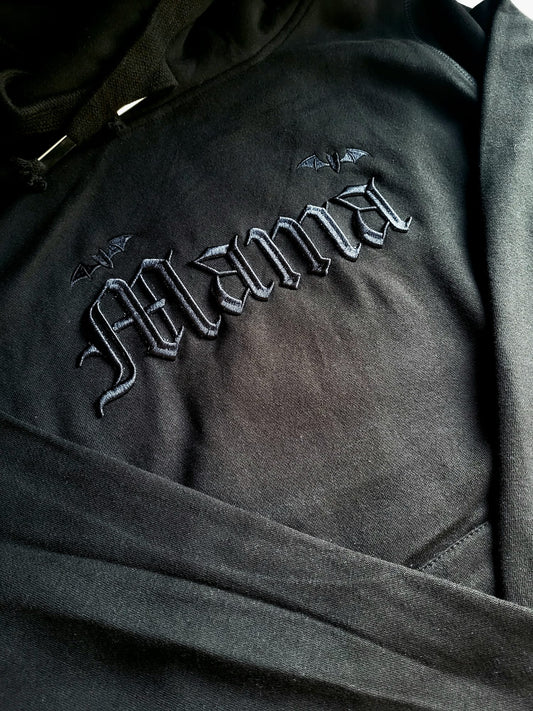 3D Mama & Bats Embroidered Hoodie